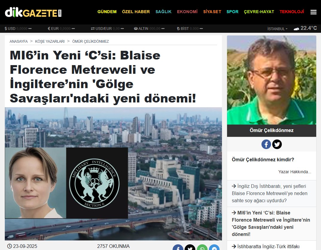 Новый «С» МИ6: Блейз Флоренс Метревели и новая эра Британии в «теневых войнах»!!!